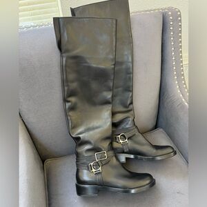 Gianvito Rossi Women's Black Leather Knee-High Boots size 38